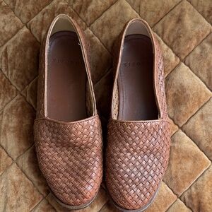Nisolo Tan Woven Leather Flats